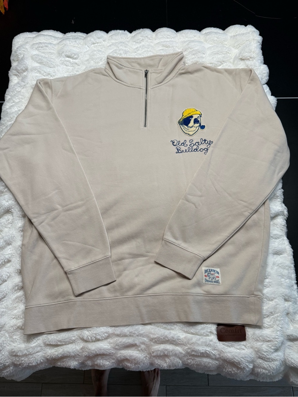 Duke and Winston 1/4 Zip sweatshirt English Bulldog XXL